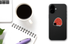 Cute Hand Drawn Ladybug Sticker on a Phone (New) example