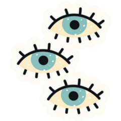 Cute Hand Drawn Nursery Poster With Eyes Sticker