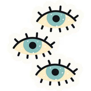 Cute Hand Drawn Nursery Poster With Eyes Sticker