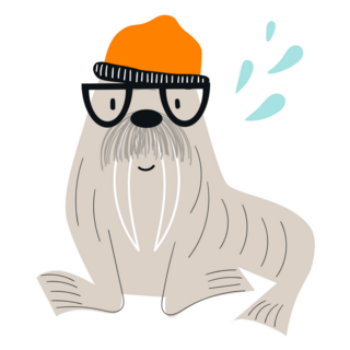 Cute Hand Drawn Nursery Walrus Sticker