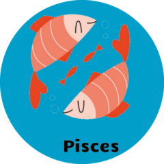 Cute Hand Drawn Pisces Fish Sticker