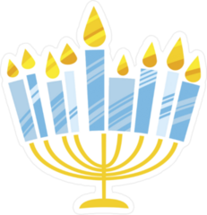 Cute Hanukkah Menora Sticker