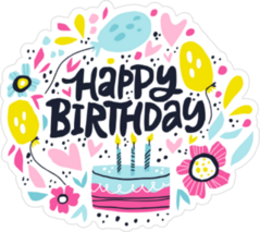 Cute Happy Birthday Sticker
