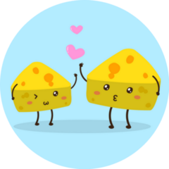 Cute Happy Cheese In Love Sticker