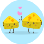 Cute Happy Cheese In Love Sticker