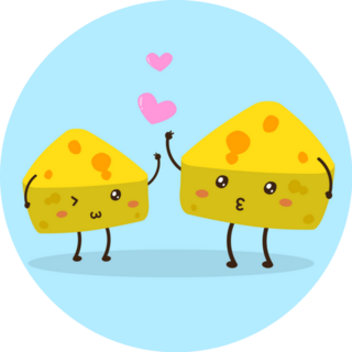 Cute Happy Cheese In Love Sticker