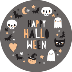 Cute Happy Halloween Icons Sticker