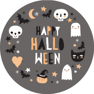 Cute Happy Halloween Icons Sticker