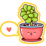 Cute Happy Kawaii Potted Succulent Sticker