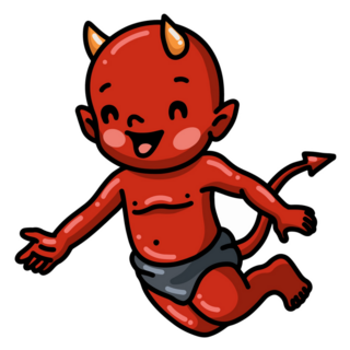 Cute Happy Little Devil Sticker