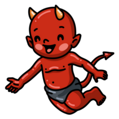 Cute Happy Little Devil Sticker