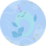 Cute Happy Narwhal Sticker