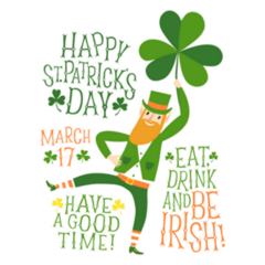 Cute Happy St Patricks Day Typography Inspired Sticker
