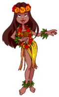 Cute Hawaiian Girl Hula Dancing Sticker