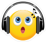 Cute Headphones Singing Emoji Sticker