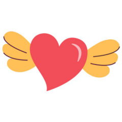 Cute Heart With Wings Pop Art Sticker