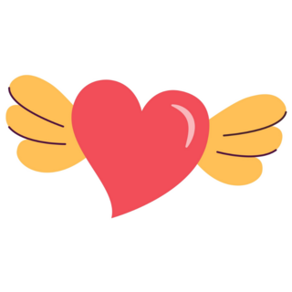Cute Heart With Wings Pop Art Sticker