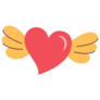 Cute Heart With Wings Pop Art Sticker
