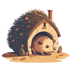 Cute Hedgehog House Sticker