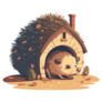 Cute Hedgehog House Sticker