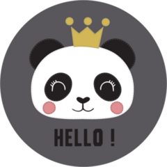 Cute Hello Panda In Crown Sticker