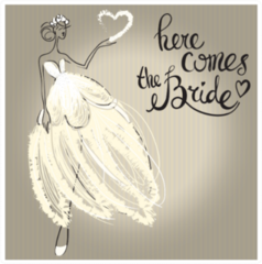 Cute Here Comes The Bride Sticker