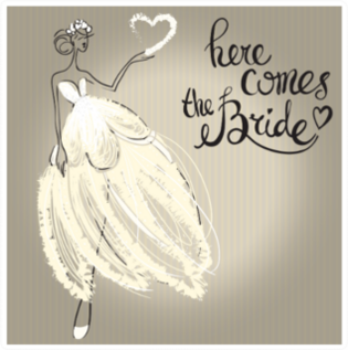 Cute Here Comes The Bride Sticker