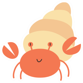 Cute Hermit Crab Cartoon Sticker