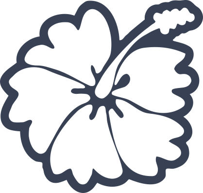 Cute Hibiscus Flower Outline Sticker
