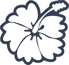 Cute Hibiscus Flower Outline Sticker