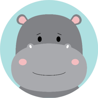 Cute Hippo On Blue Backgrounds Sticker