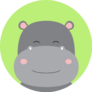 Cute Hippo On Green Backgrounds Sticker