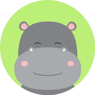 Cute Hippo On Green Backgrounds Sticker