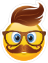 Cute Hipster with Brown Hair Emoji Sticker