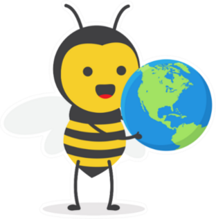 Cute Honey Bee Earth Sticker