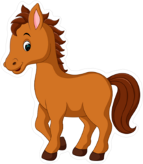 Cute Horse Cartoon Sticker