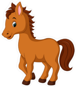 Cute Horse Cartoon Sticker