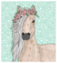 Cute Horse With Flowers Fairytale Background Sticker