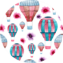 Cute Hot Air Balloon Flower Sticker