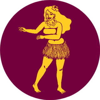 Cute Hula Girl Dancing On Maroon Sticker