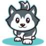 Cute Husky Character Sticker
