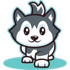 Cute Husky Character Sticker