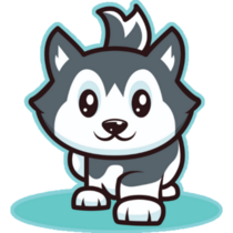 Cute Husky Character Sticker