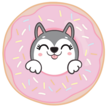 Cute Husky Donut Sticker