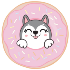 Cute Husky Donut Sticker
