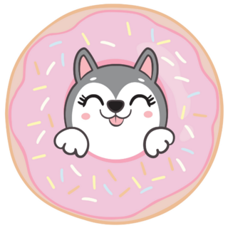 Cute Husky Donut Sticker