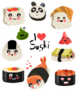 Cute I Love Sushi Rolls Sticker
