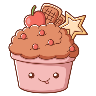 Cute Ice Cream Character Waffle Sticker