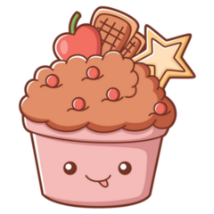 Cute Ice Cream Character Waffle Sticker