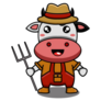 Cute Illustration Of A Farmers Cow Sticker